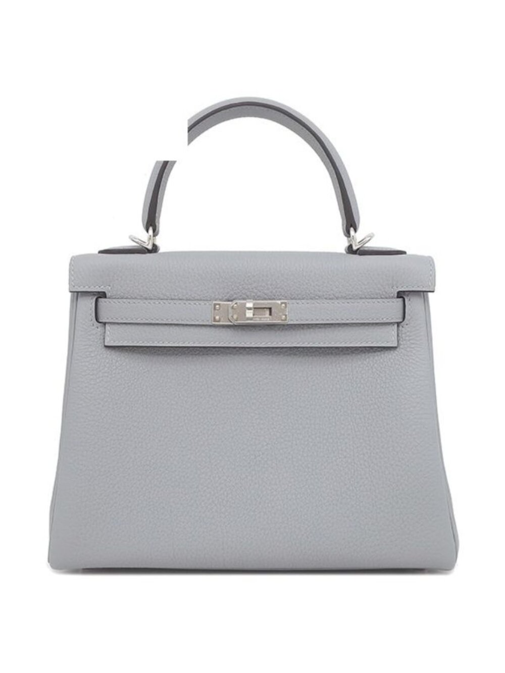 Hermes 2-Way Bag Kelly 25 Retourne Togo Gray Pantin Silver Handbag
